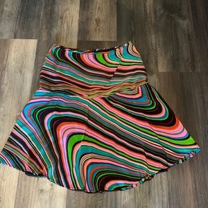 DRAMA silk swirls snd‎ stripes skirt. Fully lined. Worn 1x. 119 retail